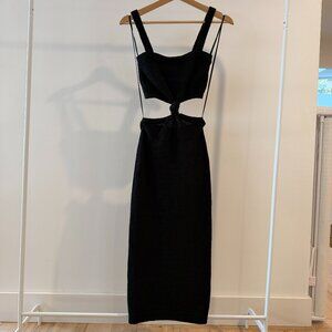 Express Black Knit Cutout Midi Dress • Size S • NWT